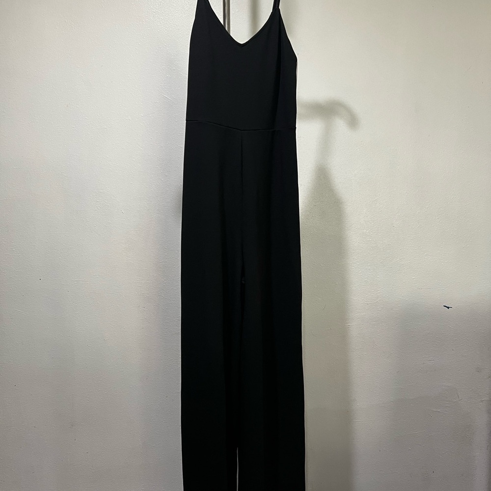 Zara Sleek Black Spaghetti Strap Jumpsuit